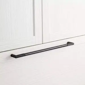 New 18" Matte Black Lunata Solid Brass Appliance Pull by Signature Hardware
