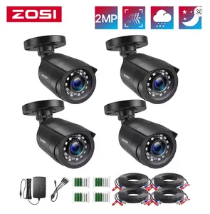 ZOSI 4-Pack 1080P HD TVI Security Cameras - Outdoor/Indoor Weatherproof Metal Bullet Cameras with Automatic Plug, Durable Aluminium Build for Analog CCTV DVR System