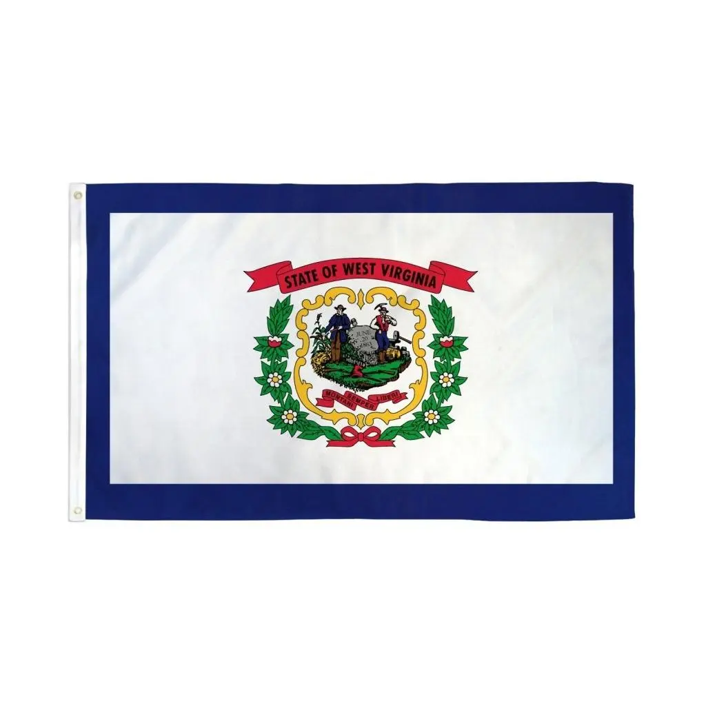 West Virginia Flag, 2x3ft Polyester Dye-Subbed Print Banner with Header Tape for Home, Festive & Party Supplies