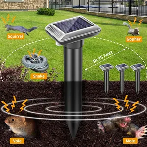 4 Pack Mole Repellent, Ultrasonic Mole Repellent Solar Powered, Waterproof Snake, Deterrents for Repelling Moles,Gopher,Voles, Snakes,Rodents in Lawn Garden Yard