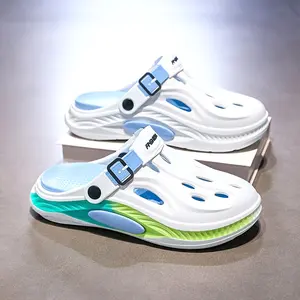 Men's  Summer Beach Clogs for Men and Women, Thick-Soled, Color-Blocked, Simple and Stylish, Detachable and Washable, Couple's Sandals Sole Non-Slip