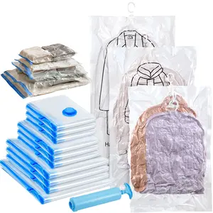 13 Pack Hanging Vacuum Storage Bag Set(3 Hanging,10 Vacuum Compression Bags),Space Saving,Vacuum Sealed Suitable For Clothing,Bedding,Blankets,Jacket And Down Jacket Storage Bags,Wardrobe Organization,Luggage and Suitcase Organiser,Seasonal Storage father