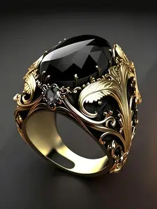 High-Quality Vintage Gem Ring, Men's Retro Copper Craft Jewelry, Simple Fashion Daily Band, Elegant Gift for Friends and Family