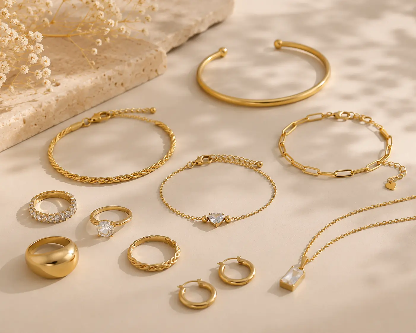 Livestream Ready Costume Jewelry Set - Bracelets, Rings, Necklace, Earrings for Fashion Accessory Enthusiasts