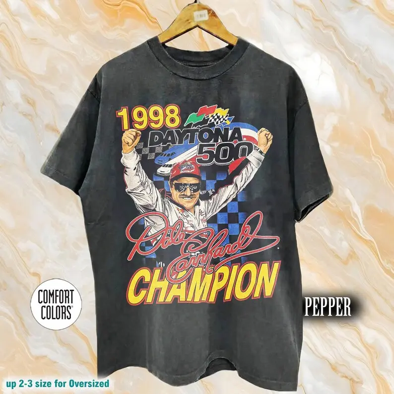 Comfort Colors Vintage 1998 Daytona 500 Dale Earnhardt T-Shirt, Nascar Racing Shirt, Retro 90s Racing Graphic Shirt