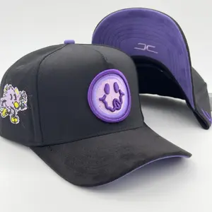 Beautiful Disaster Black/Purple Hungry Face Semi-Curved Cap