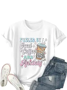 【Plus Size】 Skull & Drink Print Round Neck Tee, Fashion Casual Crew Neck T-Shirt for Daily Holiday Vacation Outdoor Wear, Women Plus Clothing for Summer, Top