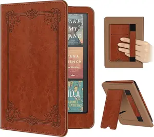 Vintage Brown Fintie Case for 7"/6.8" Kindle Paperwhite 12Th/11Th Generation 2024/2021 & Kindle Colorsoft Signature Edition Slim Foldable Stand Cover Auto Wake/Sleep with Card Slot