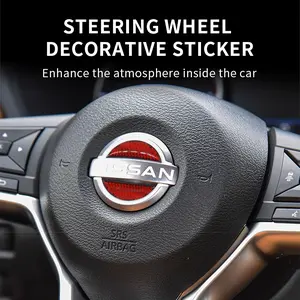 Carbon Fiber Steering Wheel Cover Decal Interior Modification for Nissan Qashqai Juke X-Trail Patrol Note Altima Almera Maxima Micra Murano