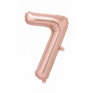 Rose Gold Script Number 7 Foil Balloon - 8-Inch, Air-Filled