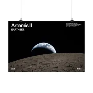 NASA Poster, Artemis II Earth Photo: Blue Marble Print, Reid Wiseman Space Art, NASA Gift, Planet Earth Poster, Framed Print