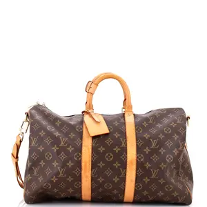 Pre-owned Louis Vuitton Canvas Coated Travel Bags Keepall Bandouliere Bag Monogram Canvas 45 by Rebag