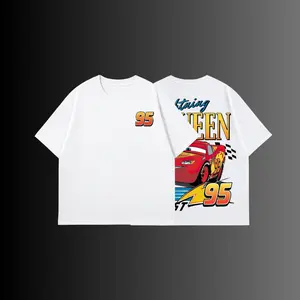 Lightning MC 95 Cartoon Racing Car T-Shirt Gildan Unisex Graphic Tee - Funny Red Race Car Shirt, Vintage Cartoon Vehicle Tee, Kids Racing Car Lover Gift, Casual Streetwear Cotton Shirt
