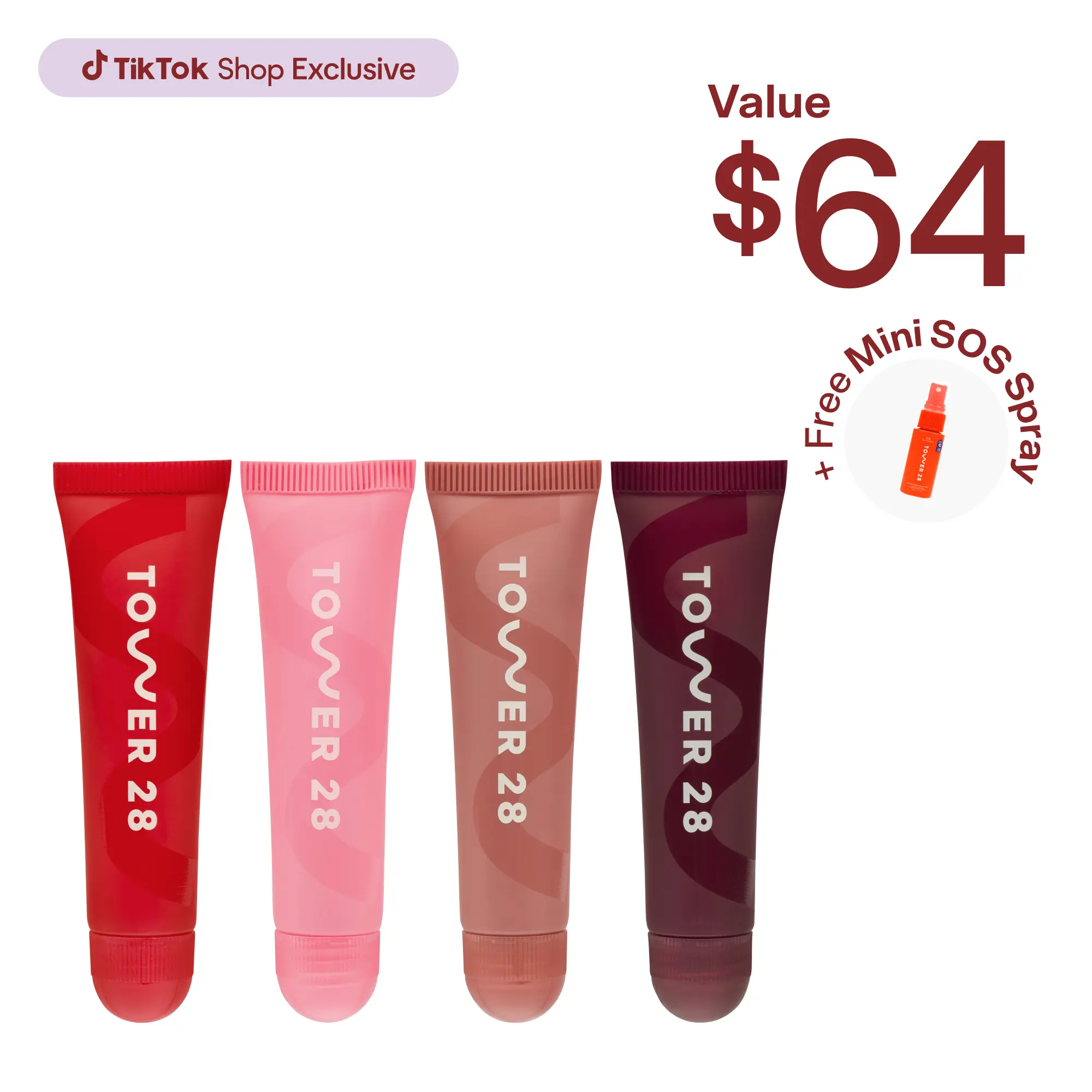 Tower 28 LipSoftie Lip Treatment Set- Soft-Shine Finish, Hydrating Lip Balm Heals and Repairs Chapped Lips - Clean, Vegan, Cruelty Free Skincare