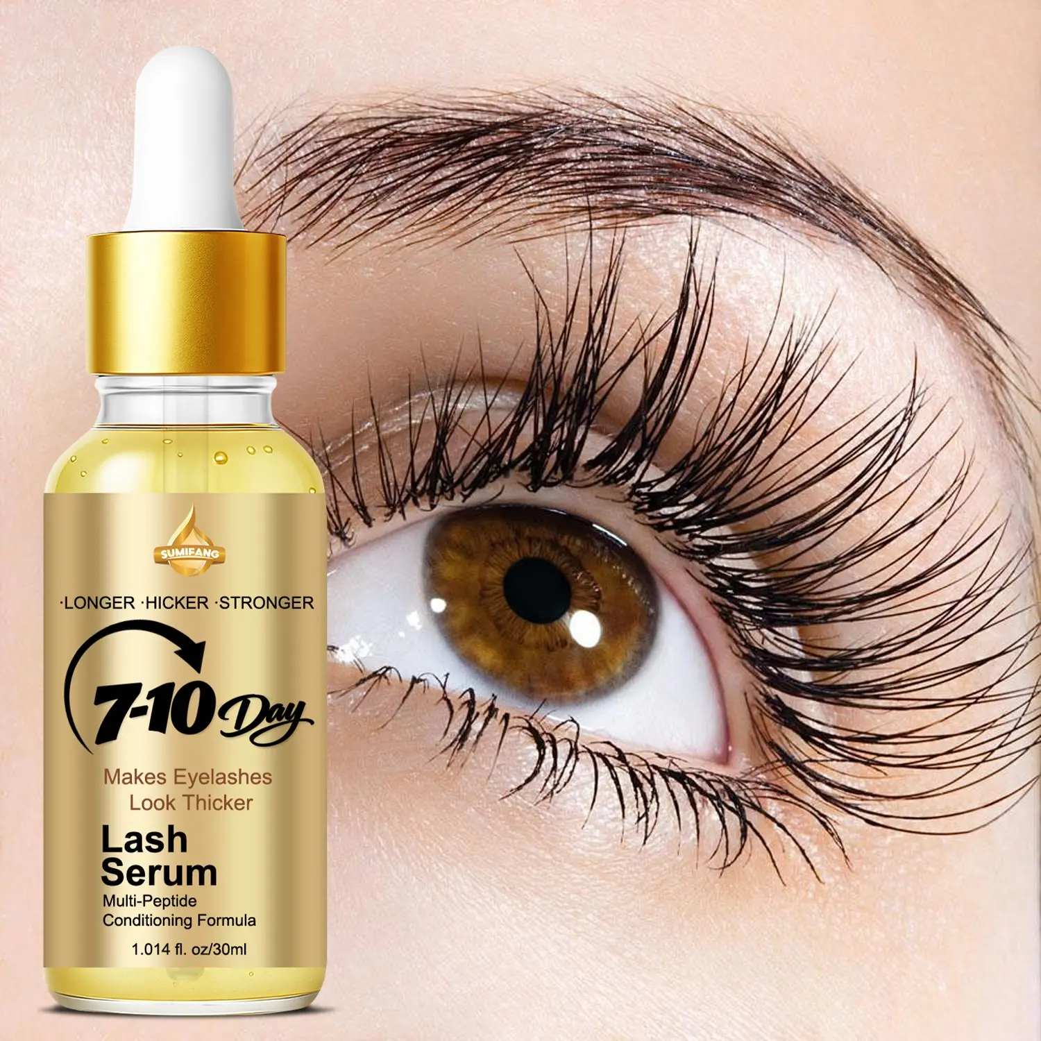 Lash Serum for Longer Fuller Stronger Lashes, Eyelash Boost Serum, Pro Lash Serum, Eyelash Enhancing Serum, Eyelash Enhancer, Eyelash Growth, Eyelash Care, Eye Care Routine, Peptide & Vitamin C Formula, Gentle Natural Easy to Use, 30ML