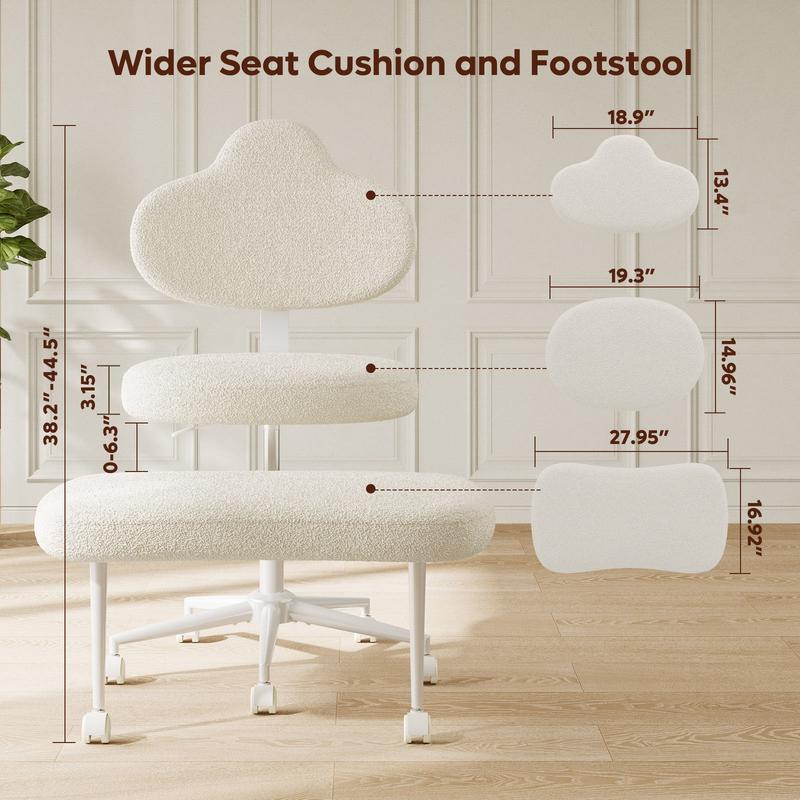 Pinmoco Mountain-Shape Ergonomic Cross Legged Chair with Wheels, Meditation Chair, ADHD Chair for Adults, Wider Height Adjustable Backrest and Seat, Yoga Office Chair