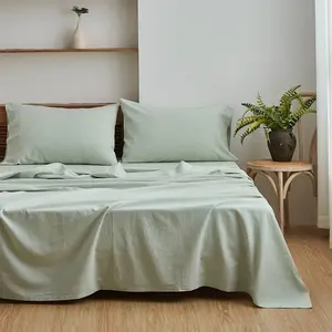 Luxurious Belgian Linen Sheets - Simple & Opulent, Soft, Breathable. Full Size. Khaki Green Bedding.