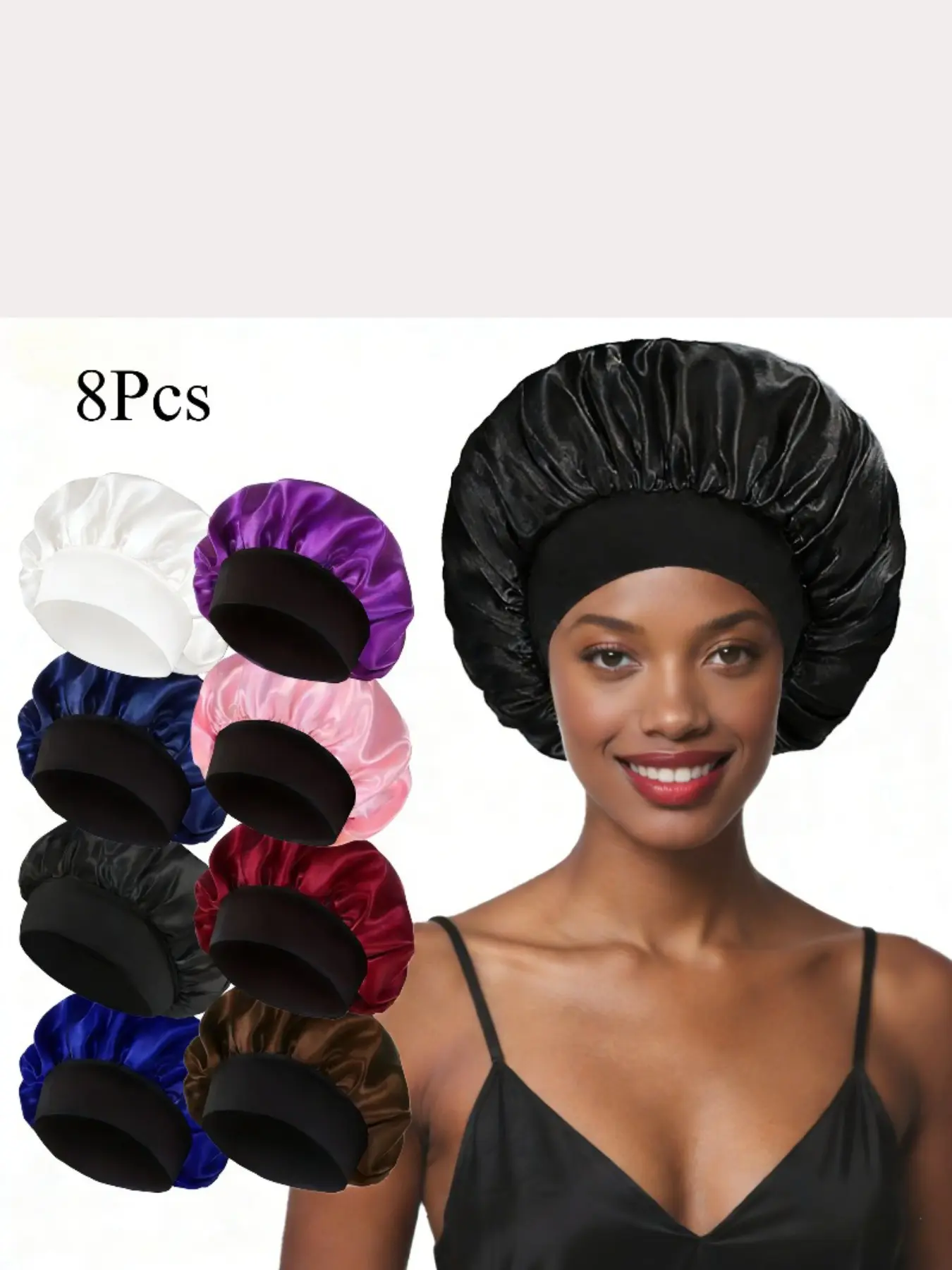 Women's Sleep Caps Set of 8, Ultra-Soft Indoor Comfort Night Hats, Breathable Fashion Hair Protection, Cozy Sleeping Accessories