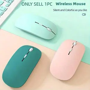 Macaron Color Wireless Silent Mouse for iPad & Laptop, Universal Wireless Mouse (no Batteries), Compact Portable Design