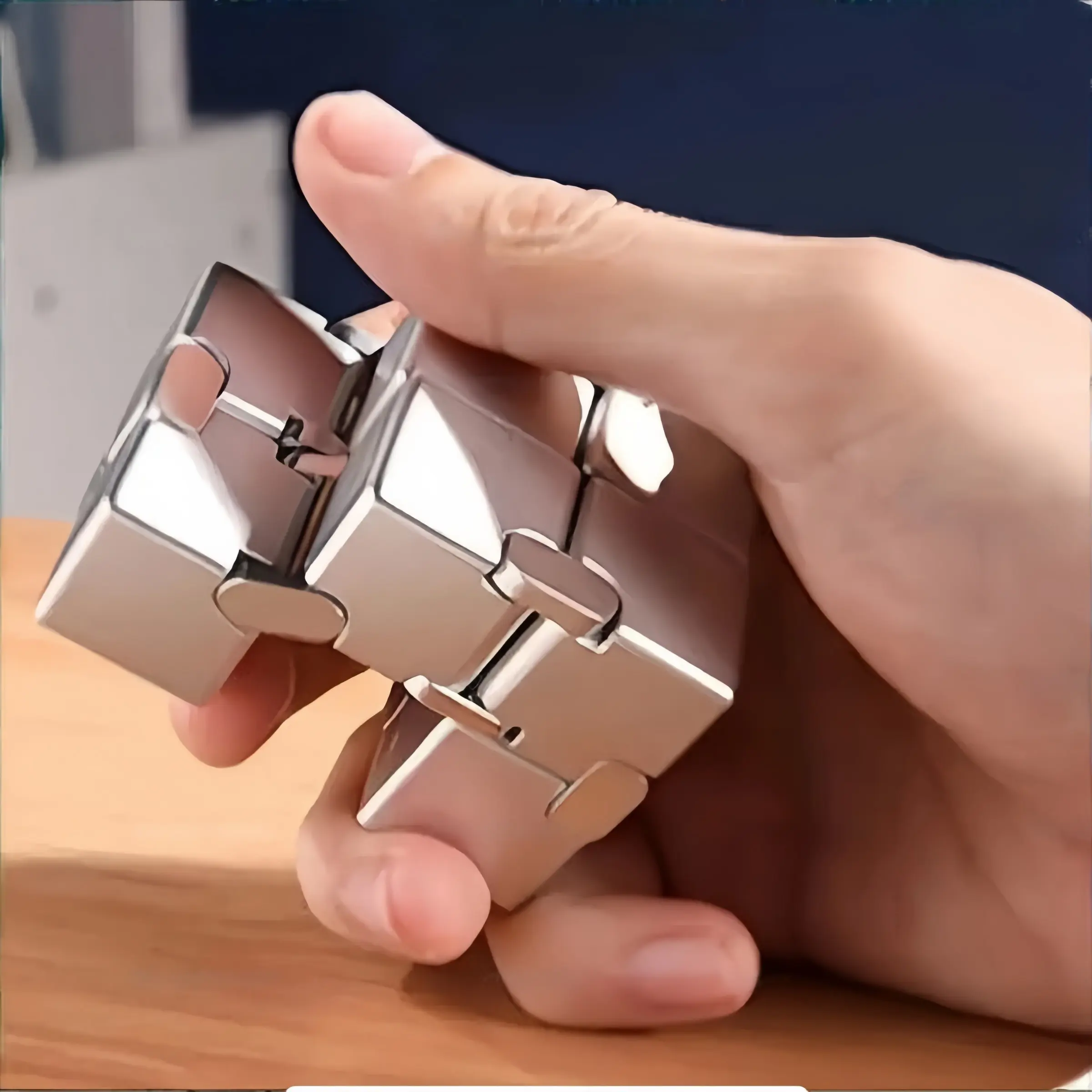 Alloy Infinite Cube Stress Cubes Stress Relief Toy for Adults and Kids, Ultra Durable Anxiety Sensory Gift, Fidget Finger Relaxation Tool, Fidget Gadget, Stress Relief Gadgets, Sensory Calming Tool