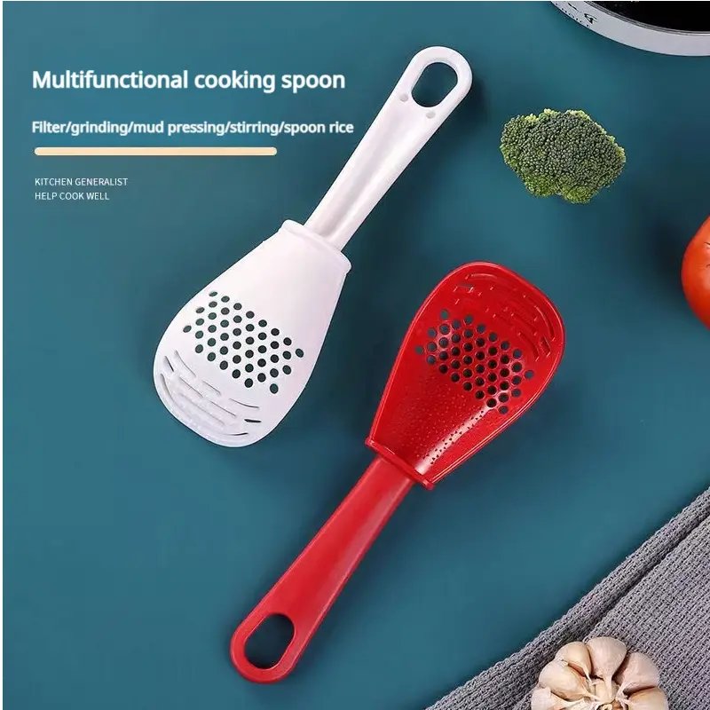 2 pc 6 in 1 Multi-purpose Spoon Strainer for Egg Yolk Separator, Grater, Colander, Skimmer Spoon