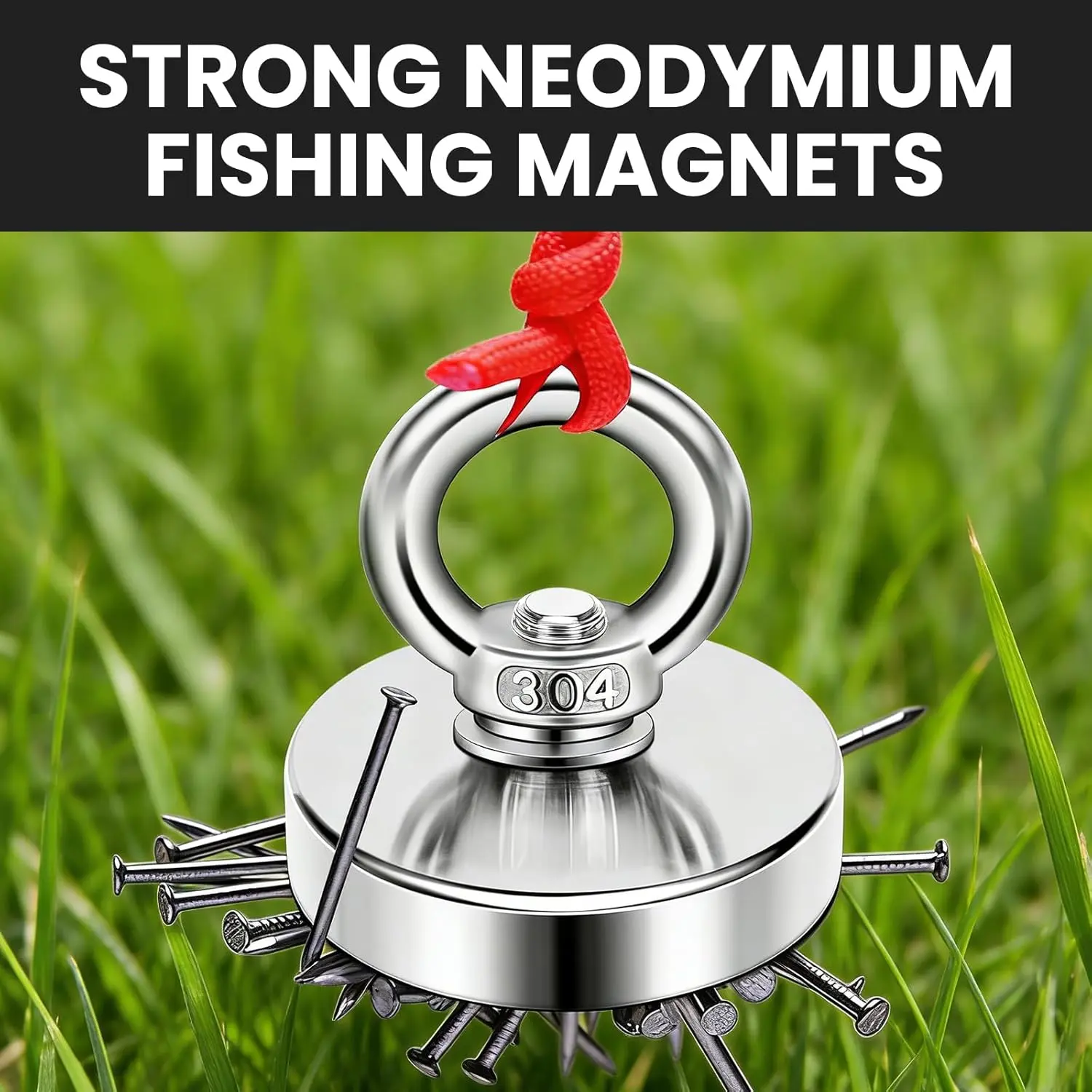 Fishing Magnets with Countersunk Hole 2 inch 350LBS Pulling Force
