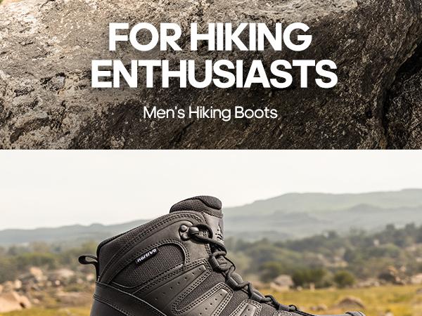 NORTIV8 Men's Mid-Cut Hiking Boots, Waterproof Outdoor Trekking Shoes for Backpacking, Camping