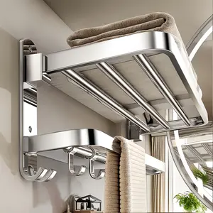 All-In-One Bathroom Shelf: Hold Towels, Toiletries & More