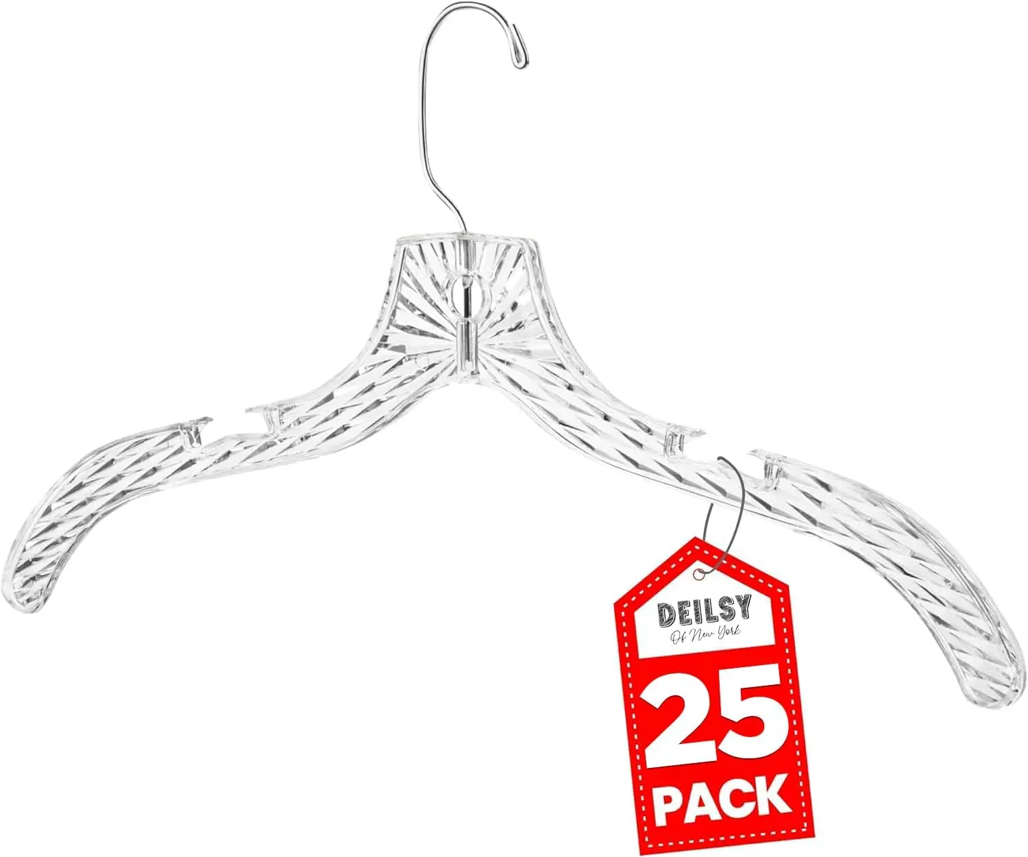 Clothes Hangers Plastic Set of 25 Pack Heavy Duty Hanger Dresses, T-Shirts Shirt Dress Blouse Hangers for Closet Organization Crystal Hangers Women and Men Coat Hanger