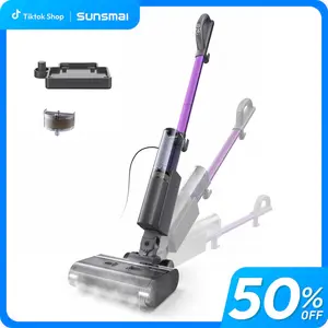 Sunsmai Steam Mop Cleaner NA-IX, 4-in-1 Electric Mop with 180° Reclining, Deep Disinfection, Self-Cleaning, LED Spotlight, Push-Drive, Waterproof Scale Remover for Hard Floors