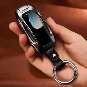 Electronic Lighter Dual Arc Lighters, Windproof Flameless USB Rechargeable Lighter, Touch Swich Car Shape Cool Lighter, Men Gift (Black)