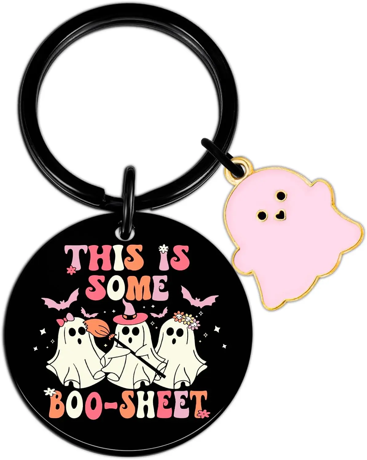 Halloween Keychain Boo Basket Stuffers for Women Men Perfect Halloween Gifts Boo Basket Ideas Baskets for Adults Cute Stuff Cool Ghost Keychain Funny Gifts for Him Her Halloween Basket Stuffers