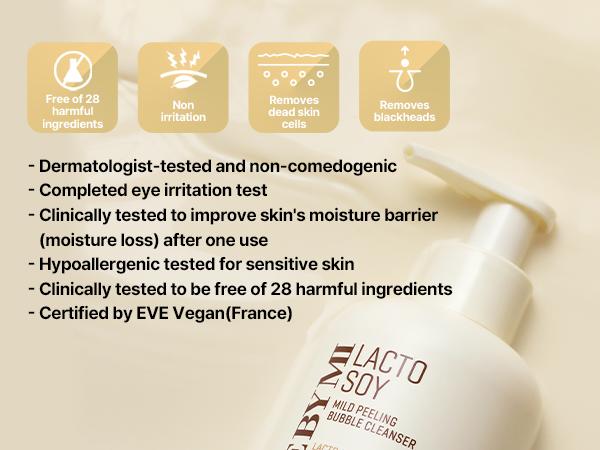 Lacto Soy Mild Peeling Bubble Cleanser 6.08oz, 180ml - Daily Vegan Blackhead Removing Korean Face Wash - Korean Skin Care