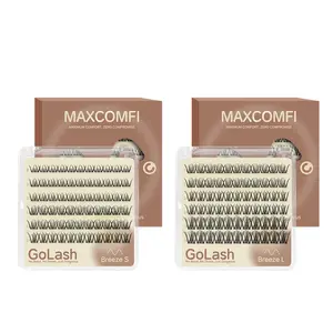 Glueless Lashes Breeze | Maxcomfi Adhesive-Free Lash Clusters, No Glue False Eyelashes, Adhesive-Free Eye Lashes Extensions, Easy-Stick Peel & Wear Glue-Free Premium BASF Fiber Makeup Comfortable Soft Lightweight False Eyelashes For All Eye Shapes