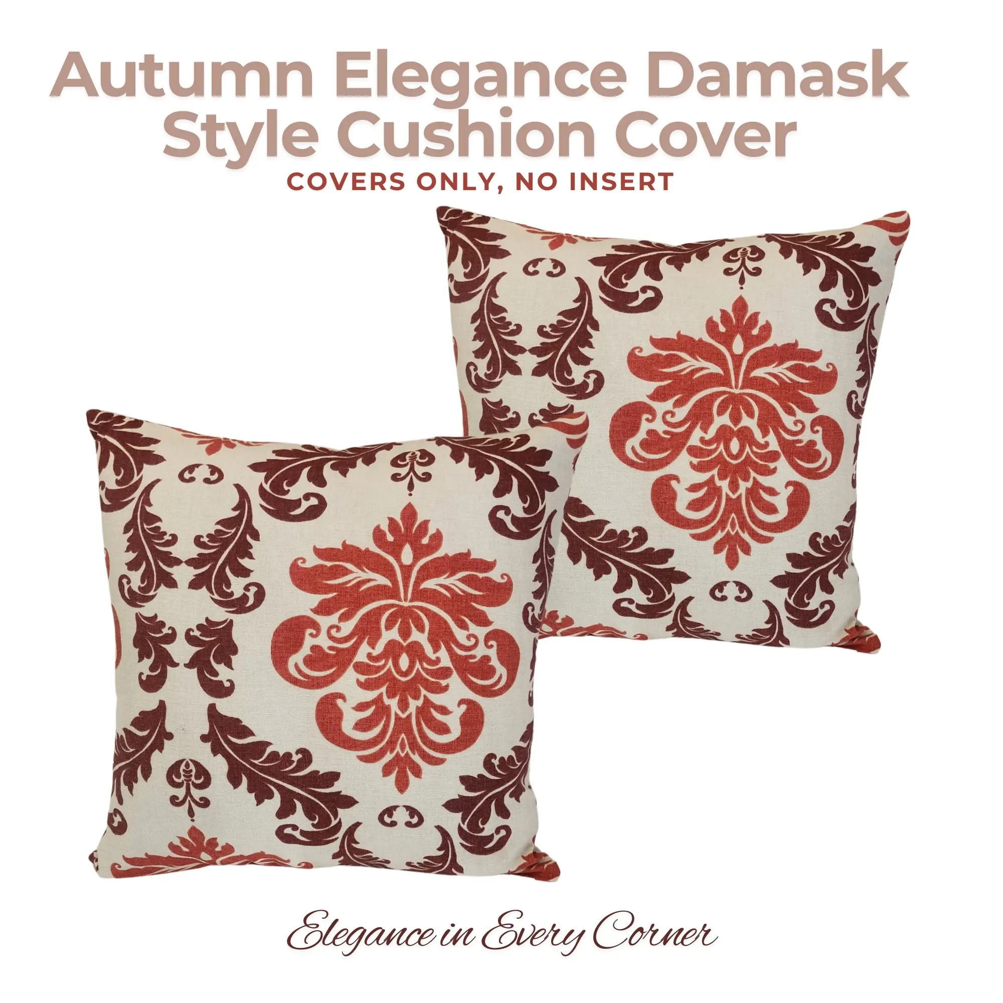 Traditional All-Seasons 2-Pack 18x18 in Soft Polyester Cushion Covers - Handmade Nature-Inspired Floral Pillow Cases, Dustproof, Durable, Anti-Shrink, Breathable for Farmhouse Sofa, Garden Use