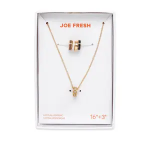 Joe Fresh Interchangeable Rings Pendant Necklace Set of 5, Multi