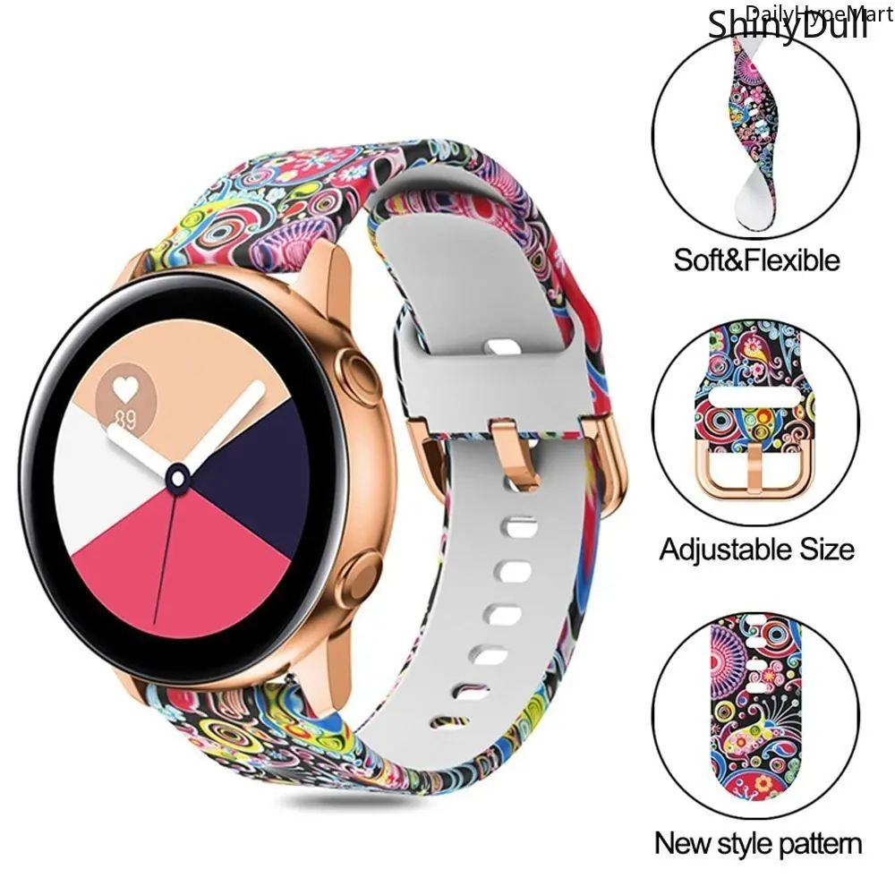 Graffiti Silicone Watch Band - 20mm-22mm Adjustable Sport Strap for Samsung Galaxy, Huawei Wearable Tech, Soft Flexible Fashionable Tech Accessories with New Pattern