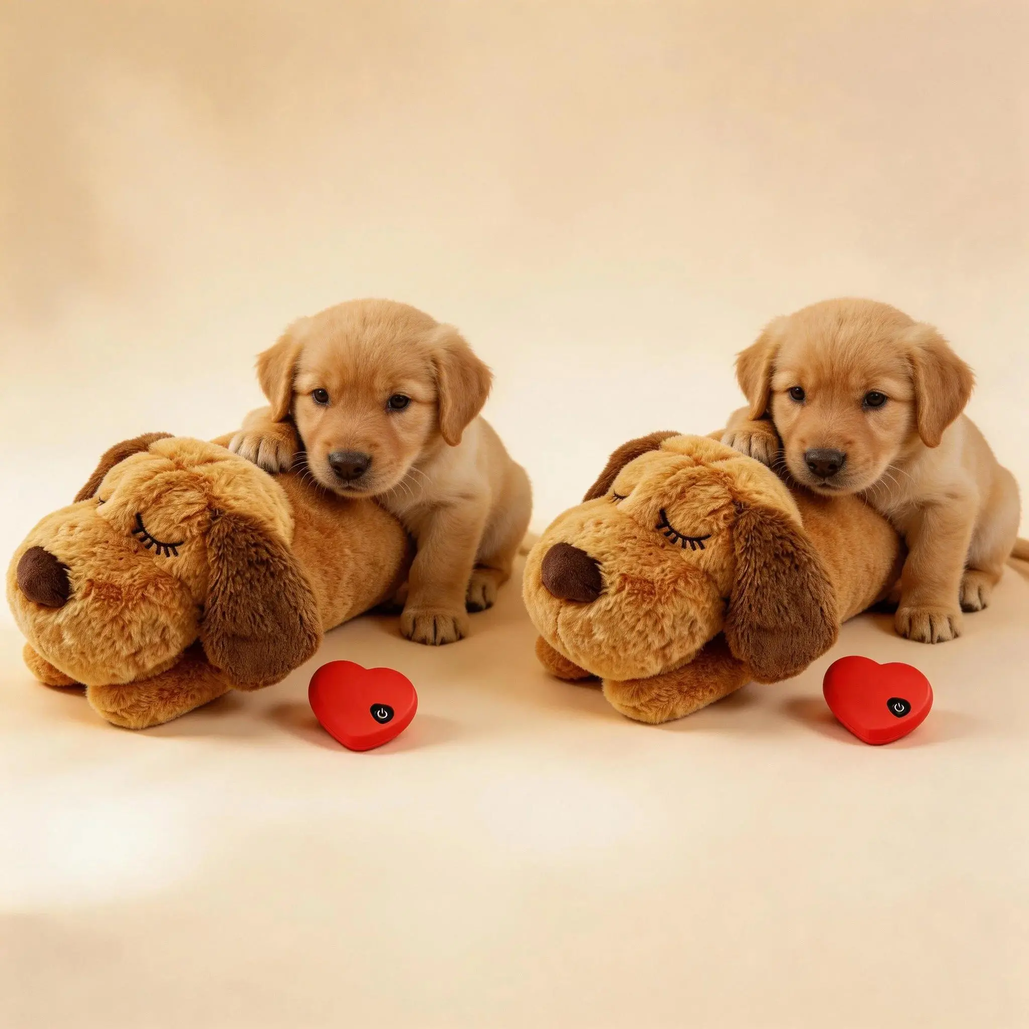 2PCS Dog Calming Heartbeat Toy Kit - Chew-Resistant Rawhide-Free Plush, Helps Reduce Anxiety, Reduces Anxiety, Stops Barking, for Puppies & Tough Chewers, Crate Travel Use, Dog-Safe Soothing Gift