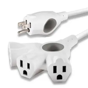 PHILIPS 15 ft White Indoor-Outdoor Extension Cable, Durable Heavy-Duty Audio & Video Accessory, Grip Plug, Grounded Outlets for Mobile Devices & Lights, Protective Tech Accessory, Accessories