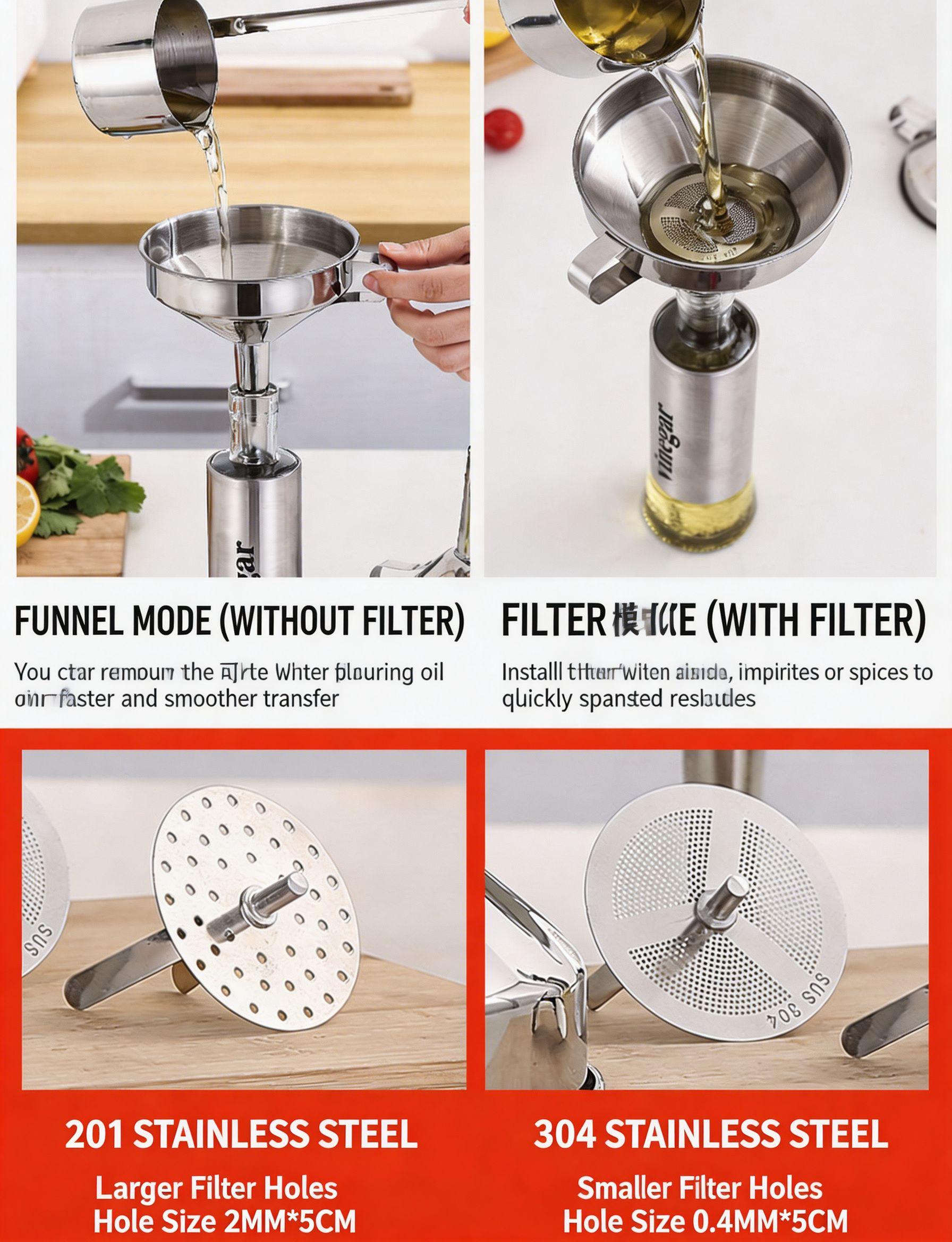 Viral Kitchen Hack 3Piece 304 Stainless Steel Funnel Set Ultimate 2026 Home Organization Must-Have Includes Filter Screen & Cleaning Brush Perfect for Essential Oils Spices & Liquid Filling – Durable & Professional Grade Viral Kitchen Hack 3Piece 304 Stainless Steel Funnel Set Ultimate 2026 Home Organization Must-Have Includes Filter Screen & Cleaning Brush Perfect for Essential Oils Spices & Liquid Filling – Durable & Professional Grade
