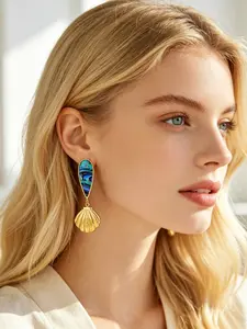 Fashion Shell Earrings, Abalone Shell Ear Rings, High-End Design Stainless Steel Studs, Elegant Jewelry for Women