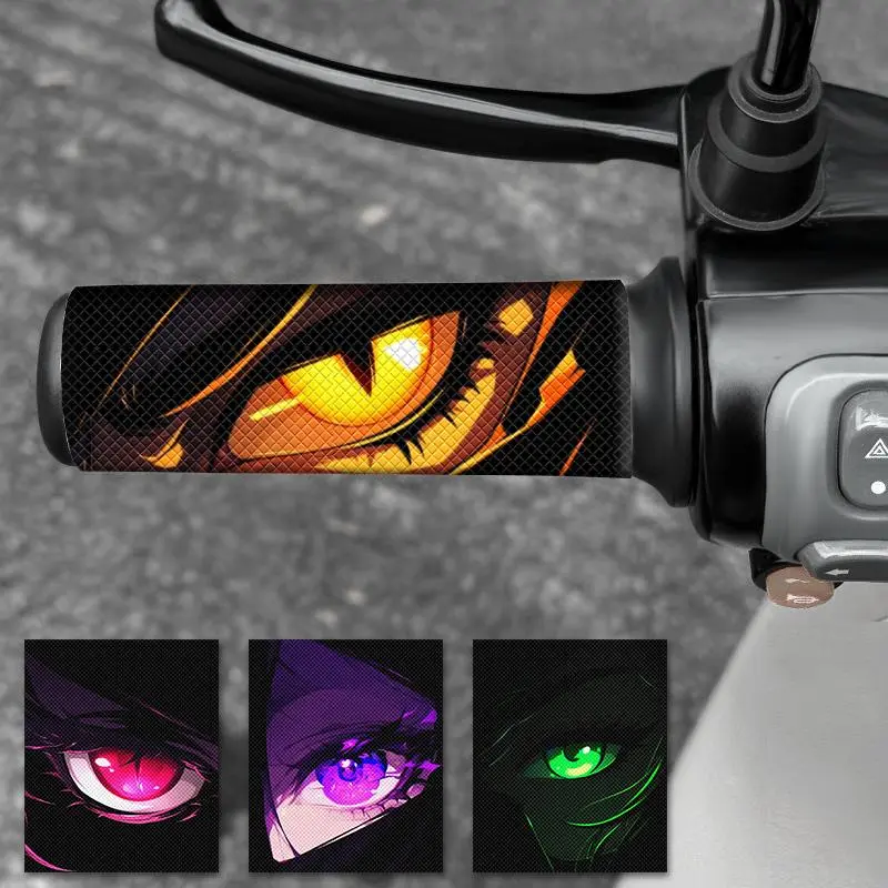 Anime Eye Pattern Motorcycle Grip Sticker, Motorcycle Stickers, Waterproof Anti-slip Decals, Self-adhesive Grip Decals for E-bike/ Bicycle Modification Decoration