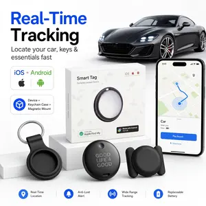 Wireless Tag Dual Smart Tracker - Real-Time GPS Locator for Keys Pets Bikes & More Compatible with Apple Find My & Android Find Hub Compact Lightweight with Long Battery Life