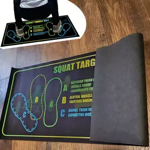 Squat Training Mat with Foot Positioning Guide Non Slip Black Diatomite Mat for Home Gym Fitness Glute and Leg Day Workout for Men Women Adult Fitness Equipment
