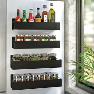 Magnetic Spice Racks Set of 2/4 Rustproof Metal Storage for Kitchen Pantry & Fridge Easy Organization for Herbs Spices & Drinks multifunctional Shelf