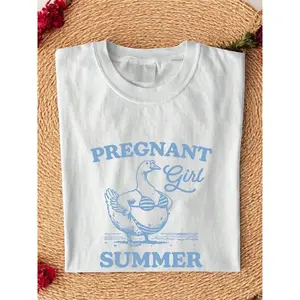 Maternity summer T-shirt, funny pregnancy duck T-shirt, pregnancy announcement T-shirt, summer baby shower gift, pregnancy reveal short-sleeve T-shirt, new mom style