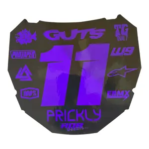 ODI Style Front Number Plate Decal — 11 Logo — Purple