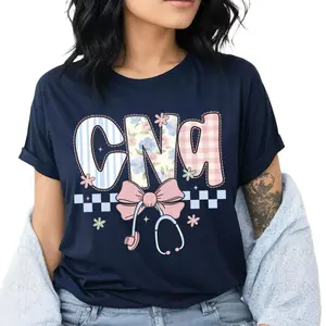 Nurses Week T-Shirt, CNA Nurse Life Outfit, Coquette Nursing Shirt, Nursing Gift, Nurse Day Tee, Floral Nursing Shirt, Stethoscope Bow Tee, For Her