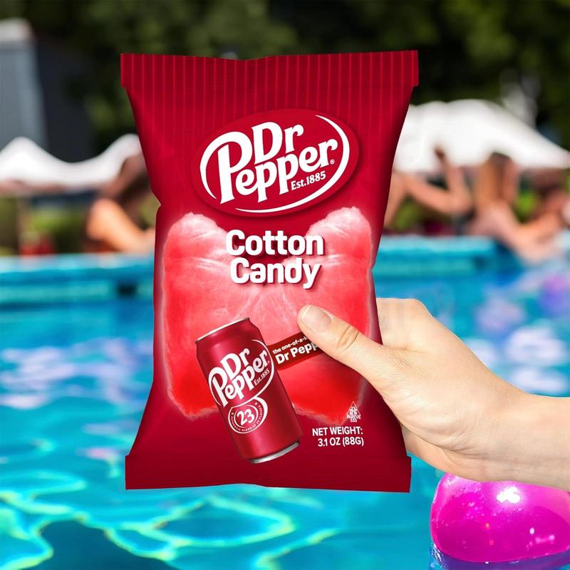 Dr Pepper Flavored Cotton Candy 3.1oz (88g) – Sweet Cola Carnival Snack | Pack of 2 | Party Favors & Fun Treats