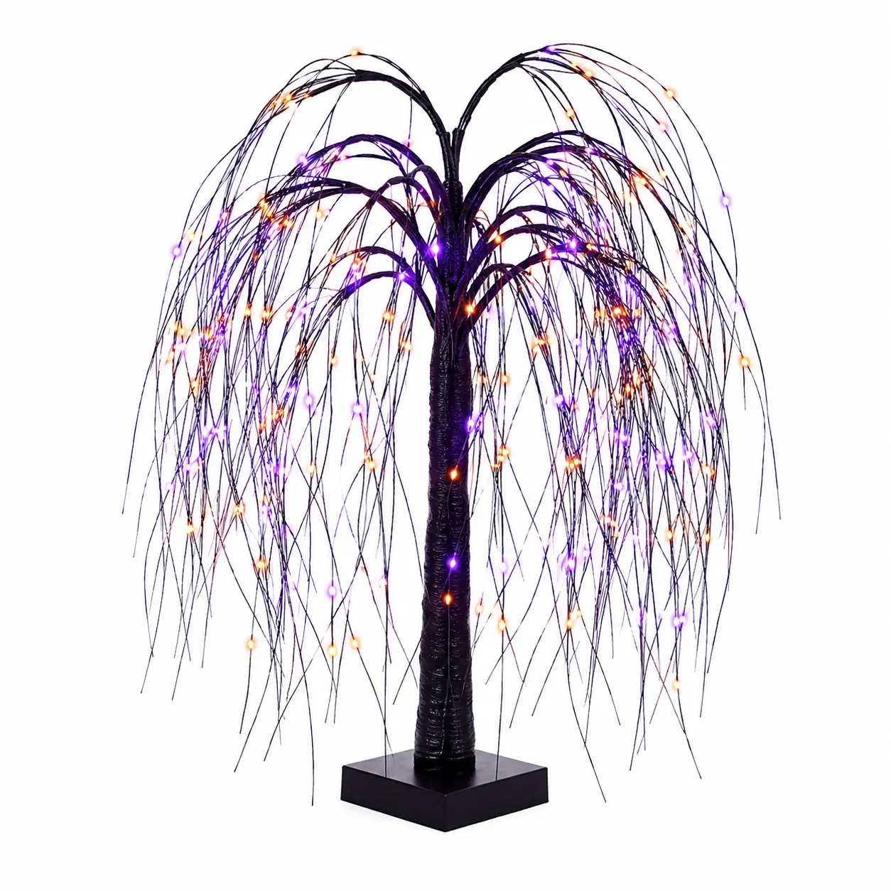 LED simulated willow tree light, dual-color change option, Halloween desktop decoration, bedroom night light, 8 tree light modes, perfect for home holiday parties, Halloween indoor desktop decoration, festive atmosphere